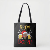 Brewdolph - Funny Reindeer Beer kerstcadeautje Draagtas (Voorkant)