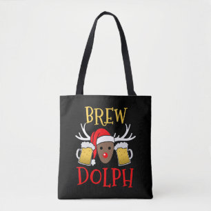 Brewdolph - Funny Reindeer Beer kerstcadeautje Draagtas