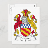 Brewerfamilie Crest Briefkaart (Voorkant / Achterkant)