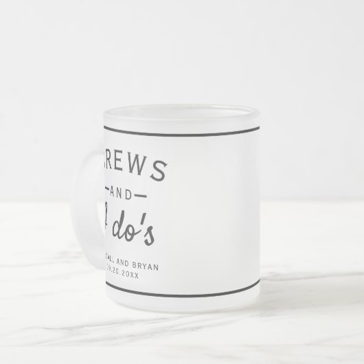 Brews en I Do's Brouwerij Thema Bruiloft Bier Mok (Voorkant links)