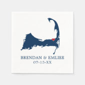 Brewster Cape Cod kaart blauw en beweegbaar rood h Servet (Voorkant)