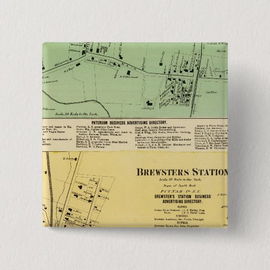 Brewsters Sta, Patterson Vierkante Button 5,1 Cm (Voorkant)