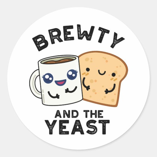 Brewty En De Gist Grappige Film Pun Ronde Sticker (Voorkant)