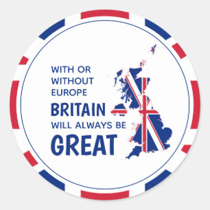 BREXIT UK Altijd Great Patriotic Union Jack Ronde Sticker