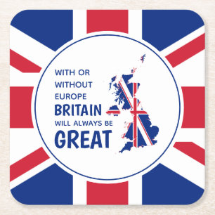 BREXIT UK Altijd Great Patriotic Union Jack Vierkante Kartonnen Onderzetter