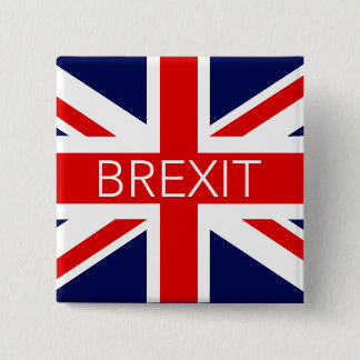 BREXIT UNION JACK - AFBEELDING VAN HOGE KWALITEIT VIERKANTE BUTTON 5,1 CM