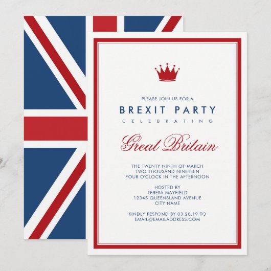 Brexit Union Jack Independence Party Kaart (Voorkant / Achterkant)