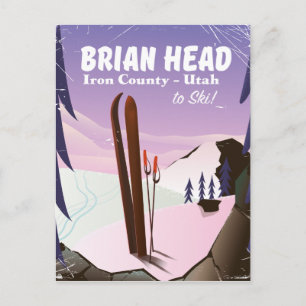 Brian Head, Iron county Utah, USA Ski-poster Briefkaart