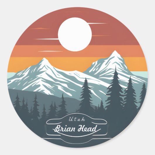 Brian Head Utah Mountain Sunset Autocollants – Set (Devant)