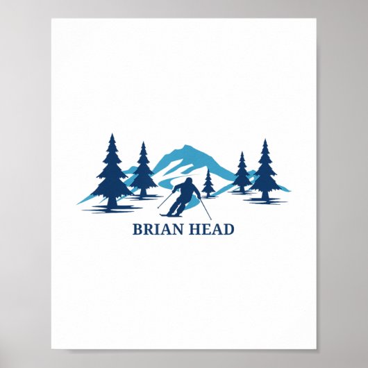 Brian Head Utah Ski Resort Skiën Skier _1 Poster (Voorkant)