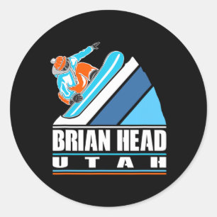 Brian Head Utah -  snowboarder Ronde Sticker