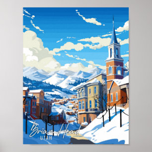 Brian Head Utah vintage reisillustratie Poster