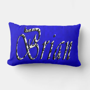 Brian, naam, Logo, op blauwe mozaïek Kussen