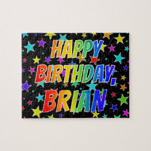 "BRIAN" voornaam, geun "HAPPY BIRTHDAY" Legpuzzel