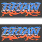 Brian Vorname Name Graffiti Aufkleber Sticker (Voorkant)