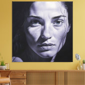 "Brianna Blue" Vrouwen in houtskool Canvas Afdruk (Insitu (Woonkamer))