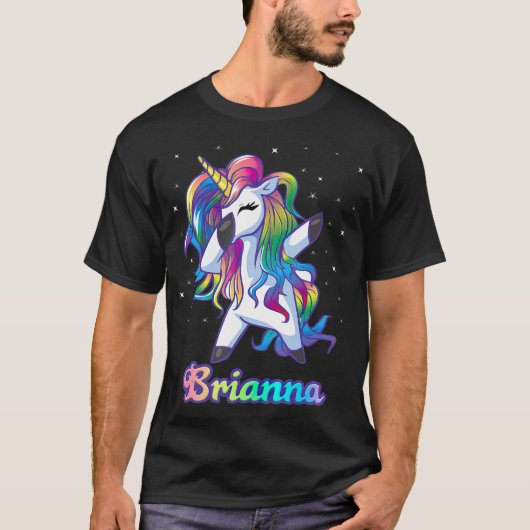 BRIANNA-naam Aangepaste aangepaste regenboogeenhei T-shirt (Voorkant)