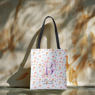 Brianna's Bloemige Monogram Tote Festivelijke Prin Draagtas
