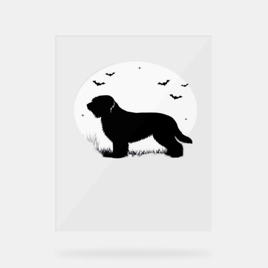 Briard Chien - Halloween Lune Silhouette surdimens (Recto)