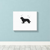 Briard Dog - Halloween Moon Silhouette Oversized T Canvas Afdruk (Insitu (Houten vloer))