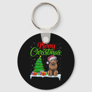 Briard Dog Kerstboom Lights Funny Xmas Briard Sleutelhanger