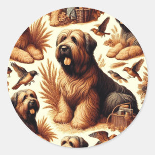 Briard Dog Naadloos Ronde Sticker