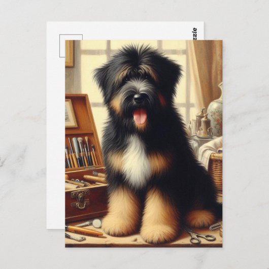 Briard Dog Painting Briefkaart (Voorkant / Achterkant)