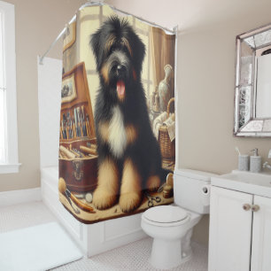  Briard Dog Painting Douchegordijn