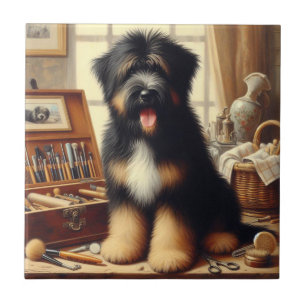 Briard Dog Painting Tegeltje
