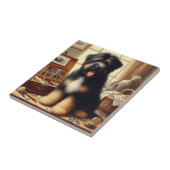  Briard Dog Painting Tegeltje (Zijkant)
