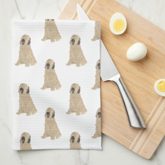 Briard Dog Pattern Theedoek (Quarter Fold)