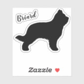 Briard Dog Silhouette Vinyl Sticker (Vel)