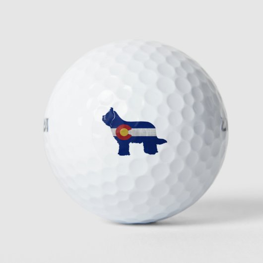 Briard Hondenras Colorado Flag Silhouette Golfballen (Voorkant)