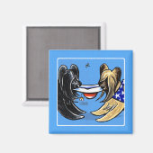 Briard Mad Hatters off-Leash Art™ Magneet (Voorkant / Achterkant)