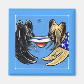 Briard Mad Hatters off-Leash Art™ Magneet (Voorkant)