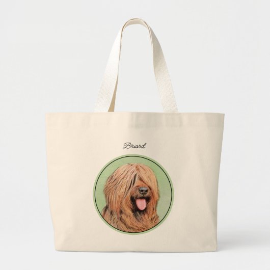 Briard Schilderen Tawny Black Overlay Schattigee D Grote Tote Bag (Voorkant)