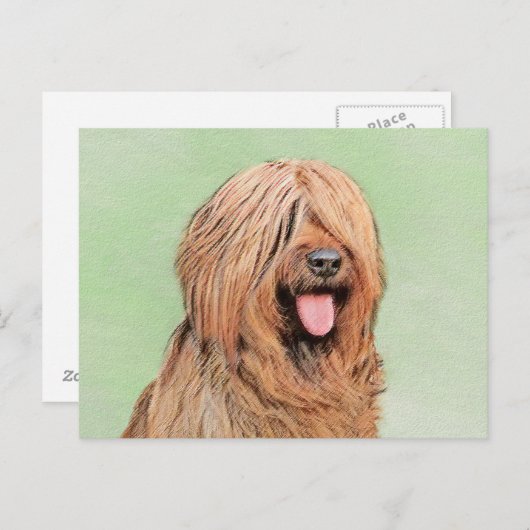Briardschildering - Kute Original Dog Art Briefkaart (Voorkant / Achterkant)