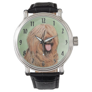 Briardschildering - Kute Original Dog Art Horloge