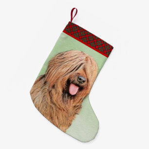 Briardschildering - Kute Original Dog Art Kleine Kerstsok