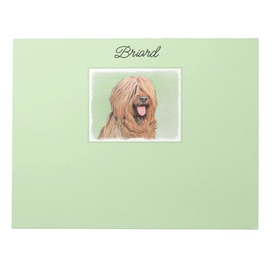 Briardschildering - Kute Original Dog Art Notitieblok (Voorkant)