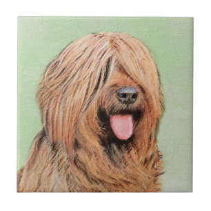 Briardschildering - Kute Original Dog Art Tegeltje