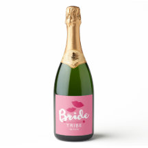 Bribe Tribe Rose Sparkling Vin Étiquette Kiss