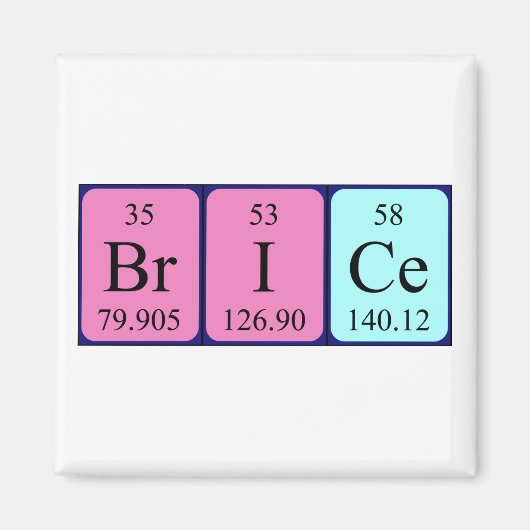 Brice periodiek table name magnet magneet (Voorkant)