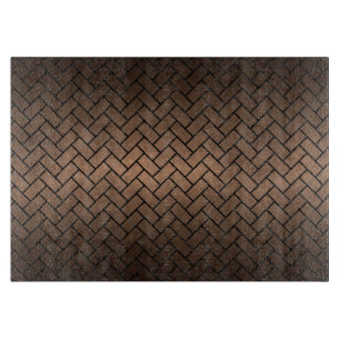 BRICK2 ZWARTE MARBLE & BRONZE METAL (R) SNIJPLANK