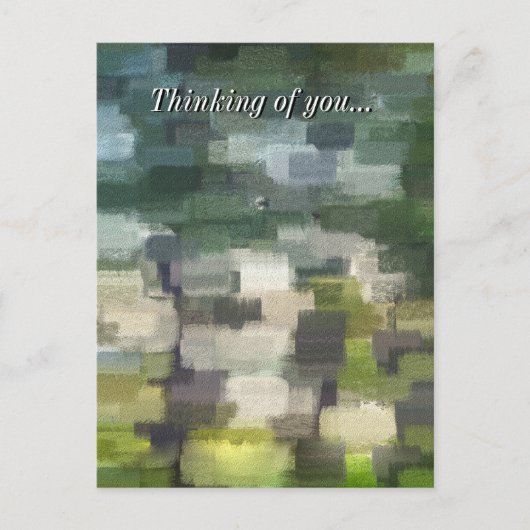 Brick Abstract Summer Green denking You Briefkaart (Voorkant)