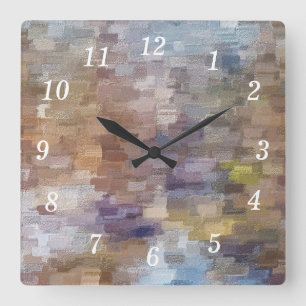 Brick Abstract Winter Herfst wandklok Vierkante Klok