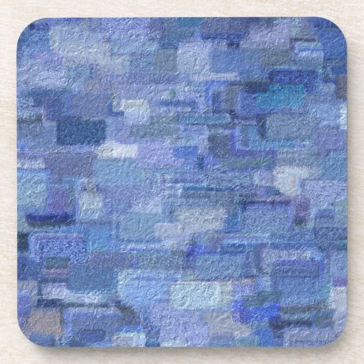 Brick Abstracte Winter Blues Bier Onderzetter (Voorkant)