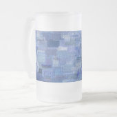 Brick Abstrait Winter Blues Frosted Glass Beer Mug (Devant gauche)