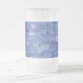 Brick Abstrait Winter Blues Frosted Glass Beer Mug (Centre)