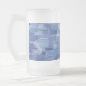 Brick Abstrait Winter Blues Frosted Glass Beer Mug (Gauche)